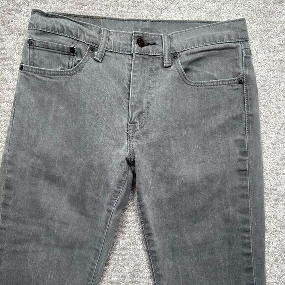Levis 511 Jeans Mens 31x32 Gray Denim Slim Fit Flat Front Straight Leg Hipster - Picture 7 of 15